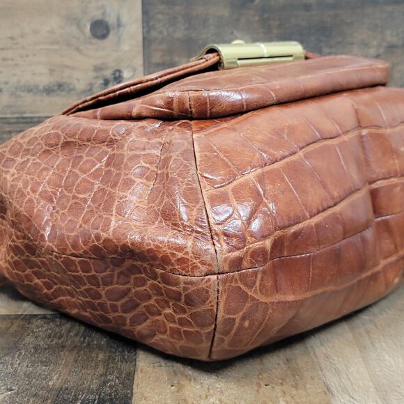 Coach Kristin Embossed Walnut Brown Croc Leather Bag Purse Satchel Limited 16827 - Picture 13 of 16